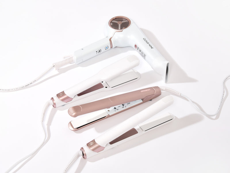 camera shot from above of the Premium collection: The Airshot Pro, The Wide Iron Pro, The Original Pro Pink, The Original Pro Pearl