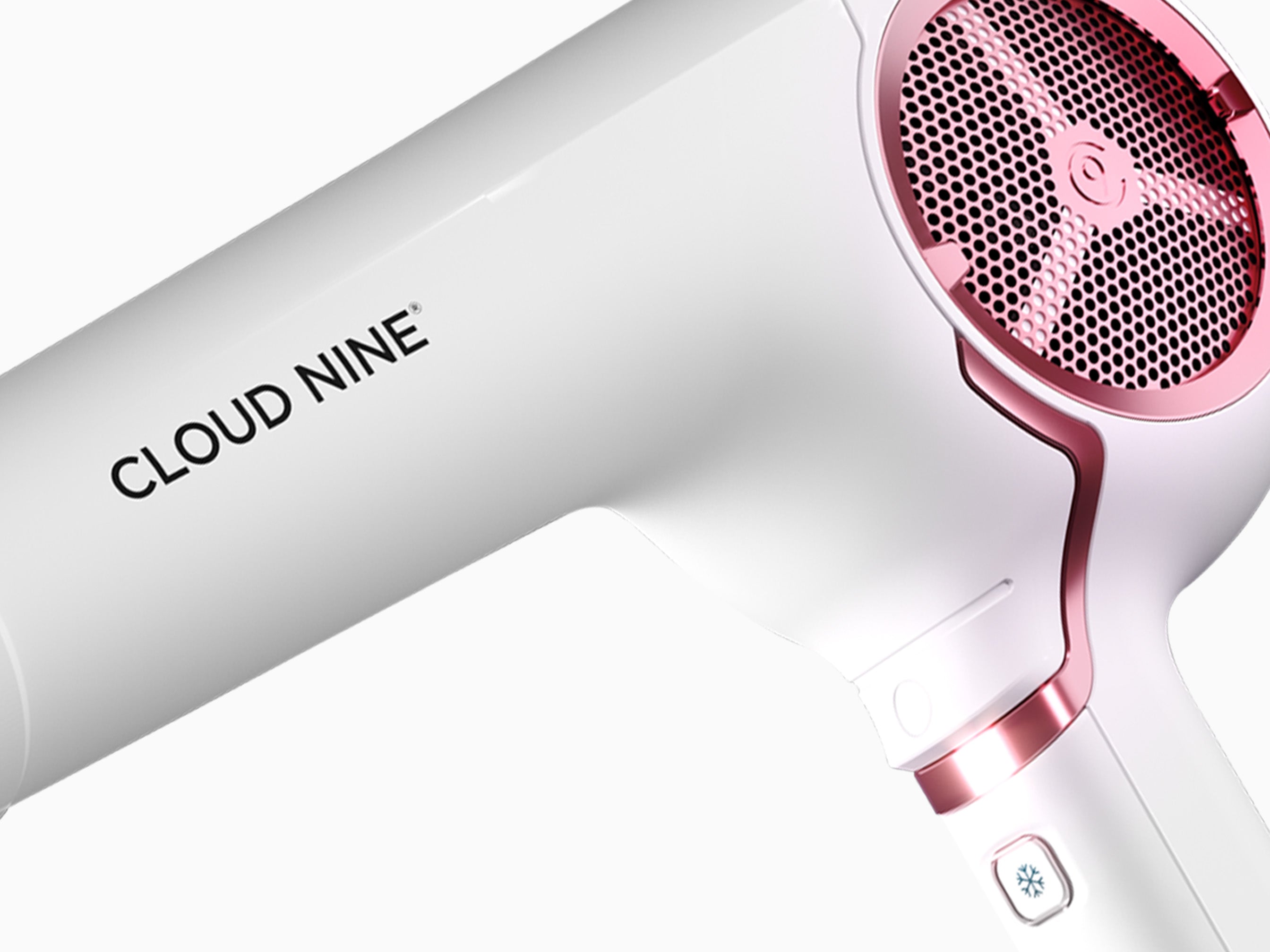 Close cropped view of The Airshot Pro on a white background with CLOUD NINE logo.