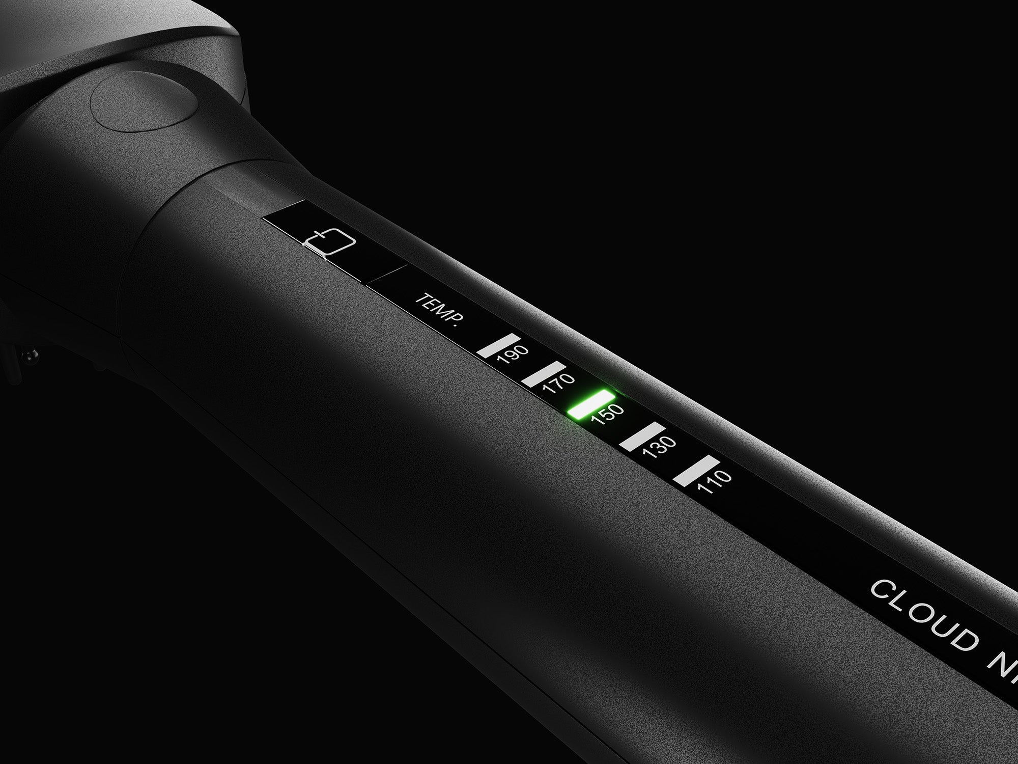 Close up of the mineral infused barrel on the Sericite Collection Curling Wand.