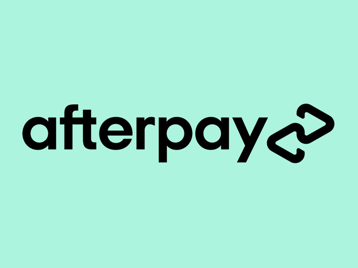 Afterpay logo on a teal background